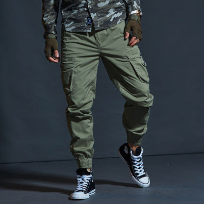Image of High Quality Khaki Casual Pants Men Military Tactical Joggers Camouflage Cargo Pants Multi-Pocket Fashions Black Army Trousers